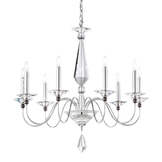 Jasmine 9-Light Chandelier in Silver with Clear Optic Crystals