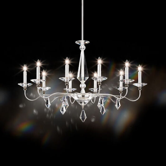 Jasmine 10-Light Chandelier in Silver with Clear Optic Crystals