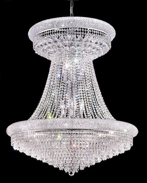 28 Light crystal chandelier chrome plated