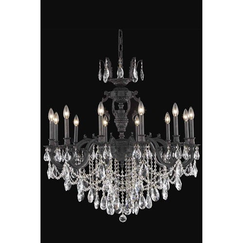 Marseille Dark Bronze 12-Light Chandelier with Royal Cut Crystal