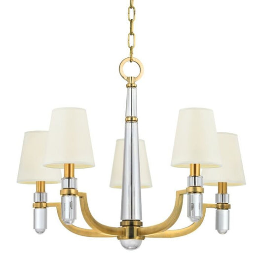 Dayton 5-Light White Shade Chandelier