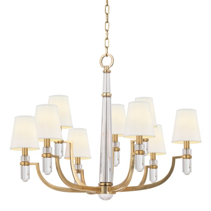 Dayton 9-Light Chandelier in Aged Brass