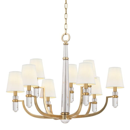 Dayton 9-Light Chandelier in Aged Brass