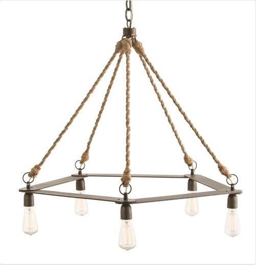 Natural Iron Five-Light Chandelier