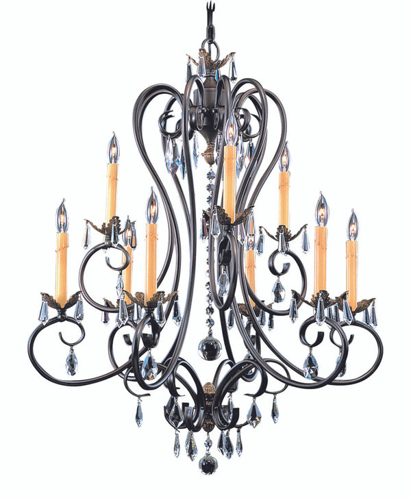 Chandelier, 9-Light, Mahogany Bronze, 29"W (9909 MB V6E2)