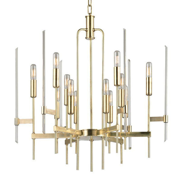 Chandelier, 12-Light, Aged Brass, 24"W (9912-AGB 9WEHE)