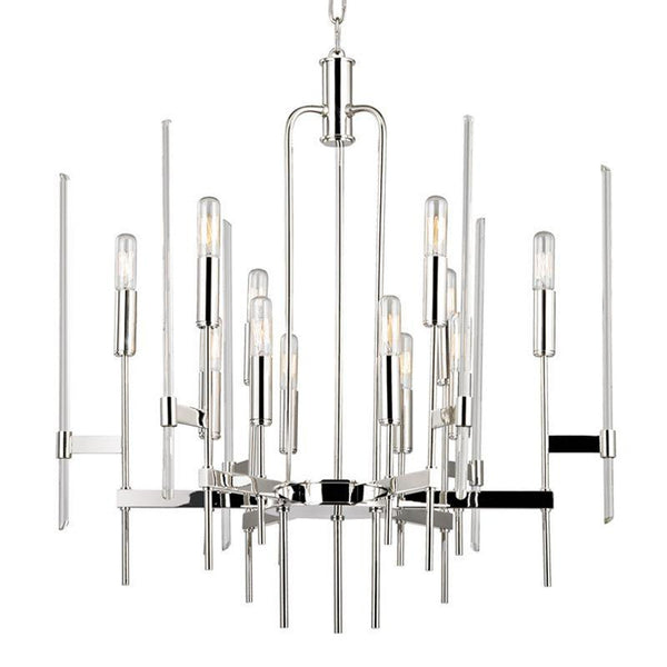 Chandelier, 12-Light, Polished Nickel, 24"W (9912-PN 9WEHF)