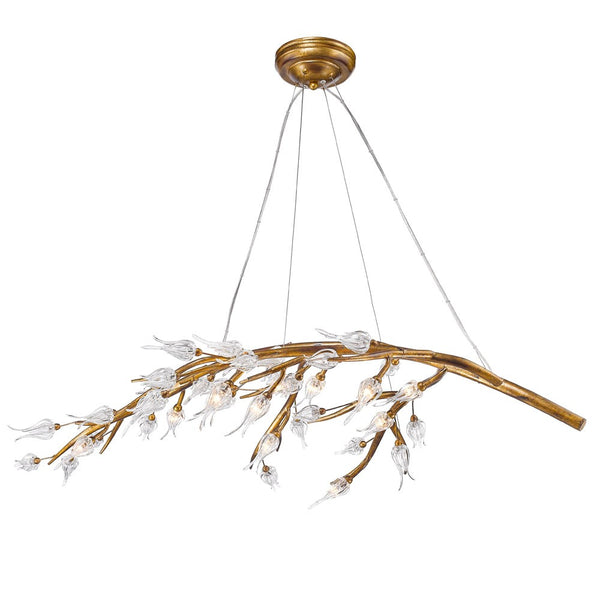 Aiyana Gold Leaf Twelve-Light Chandelier