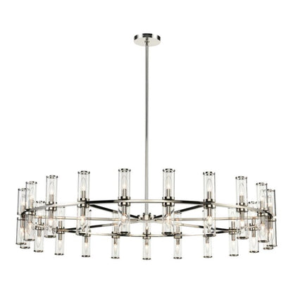 Revolve 42-Light 4Chandelier in Clear Glass with Polished Nickel