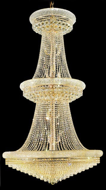 38 Light crystal chandelier gold plated