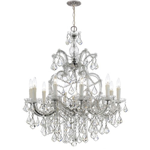 Maria Theresa Polished Chrome 11-Light Chandelier with Clear Crystal