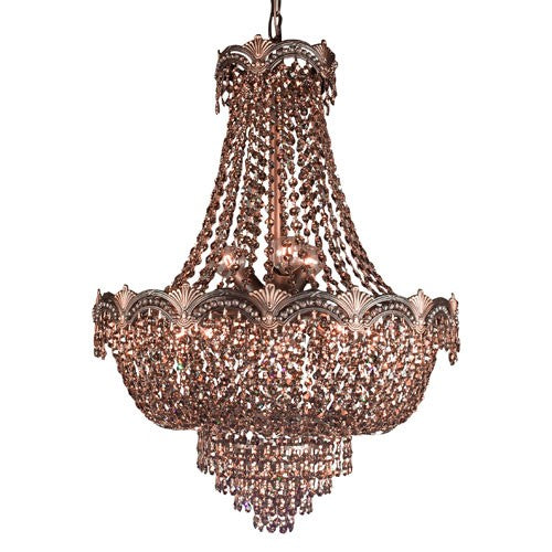 Stile Bellagio Eight-Light Chandelier in Tortoised Leather Crackle Finish