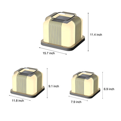 Square Creative LED Waterproof PE Shade Modern Solar Fence Post Lights