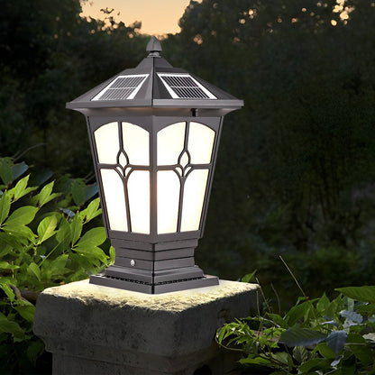 Waterproof Aluminum LED Brown Retro Solar Solar Post Cap Lights Pillar Lamp