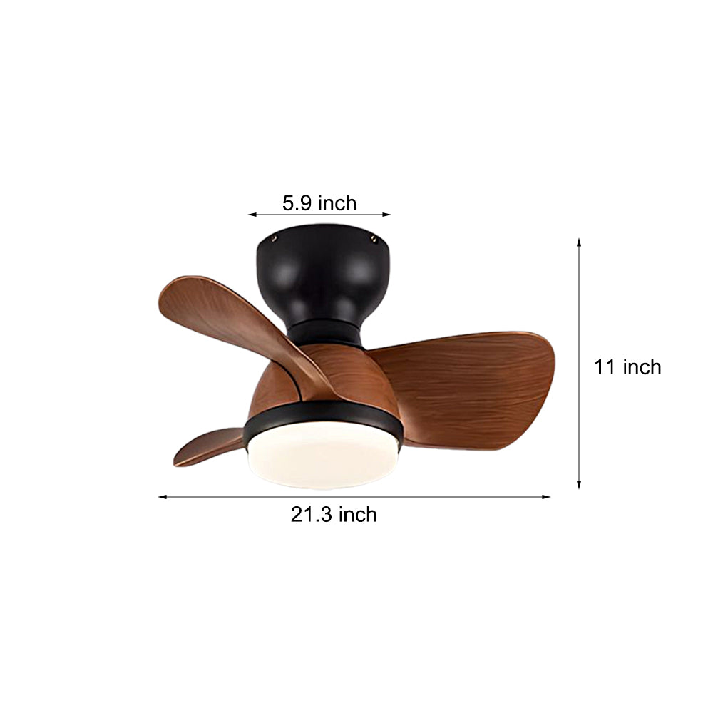 22''/31'' 3 Blades Cute Space-Saving Ceiling Fan Light with 6-Speed Remote Control