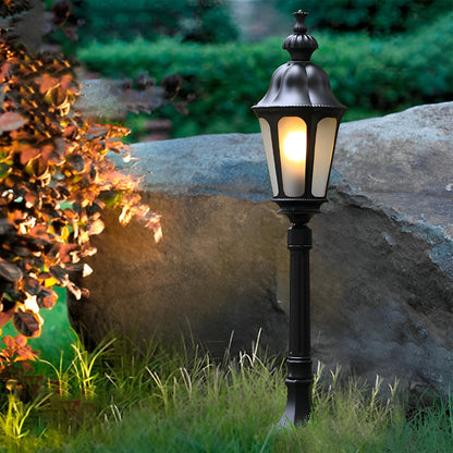 Outdoor Waterproof LED Black European-style Lawn Lights Path Lamp Post