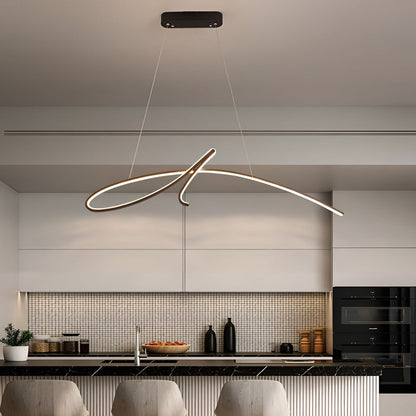 Creative Line Stepless Dimming LED Black Nordic Kitchen Pendant Lighting