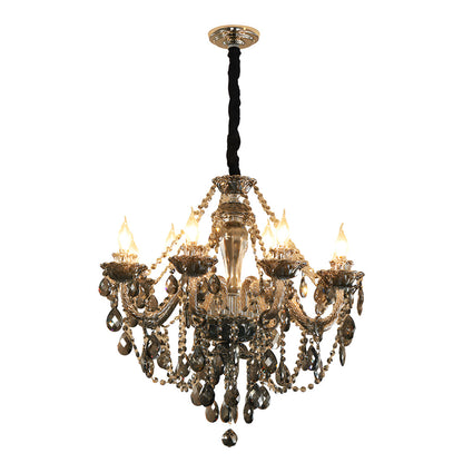 Luxury Glass Crystal Candlelight Retro European Style Chandelier