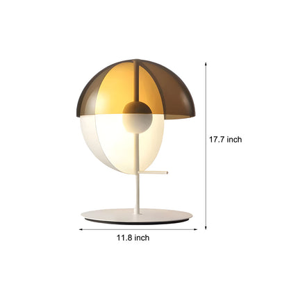 Novelty 2 Half-Spheres Amber Glass LED Table Lamp