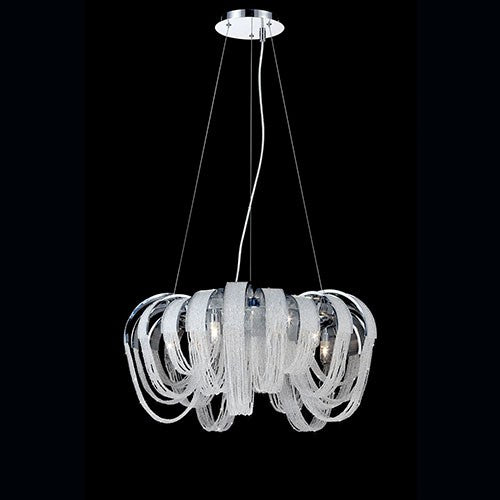 Sage Chrome Five-Light 25-Inch Wide Chandelier with Clear Crystal