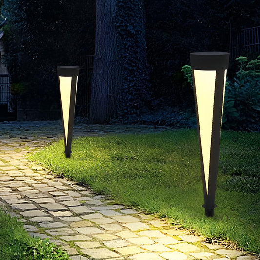 Round Outdoor Waterproof LED Gray Modern Solar Outdoor Lights Lawn Lamp