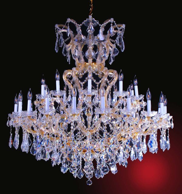 31 Light Maria Theresa crystal chandelier dressed with clear crystals