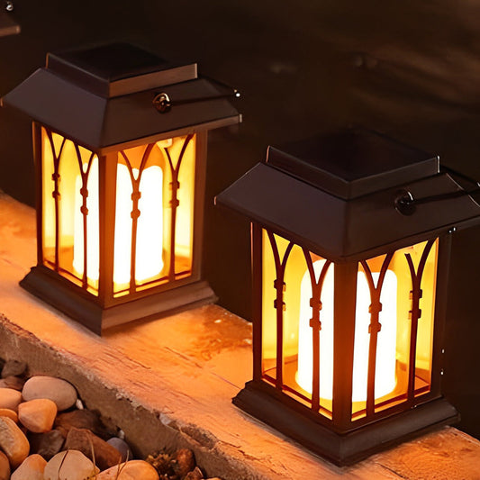 Portable Lantern Waterproof LED Intelligent Black Solar Outdoor Lights