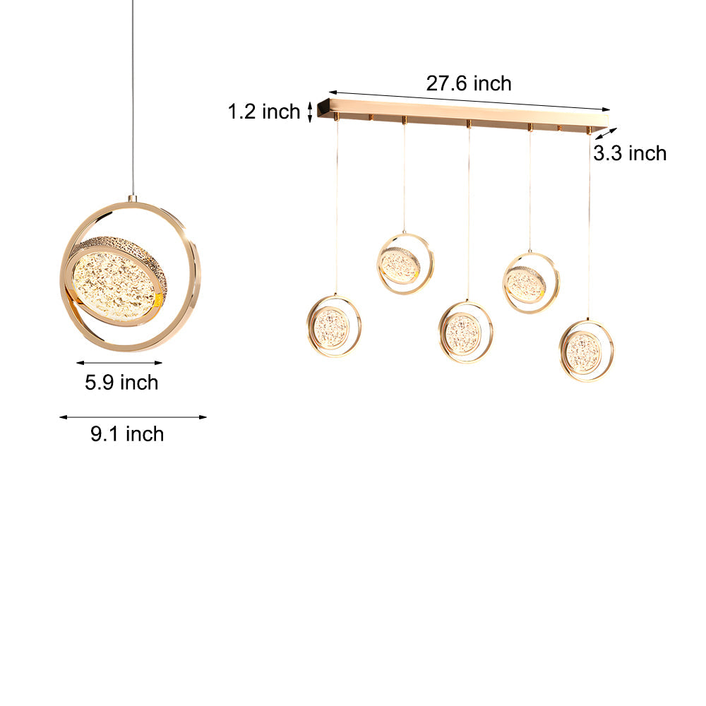 Round 270° Rotating Acrylic Luxury 3 Step Dimming Modern Pendant Lights