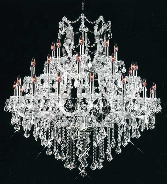 Maria Theresa chandelier dressed with fantastic crystal in polished chrome finish