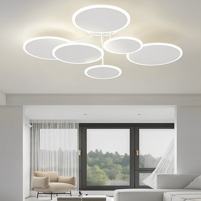 2/3/6 Round Three Step Dimming LED Matte White Nordic Ceiling Lights Fixture