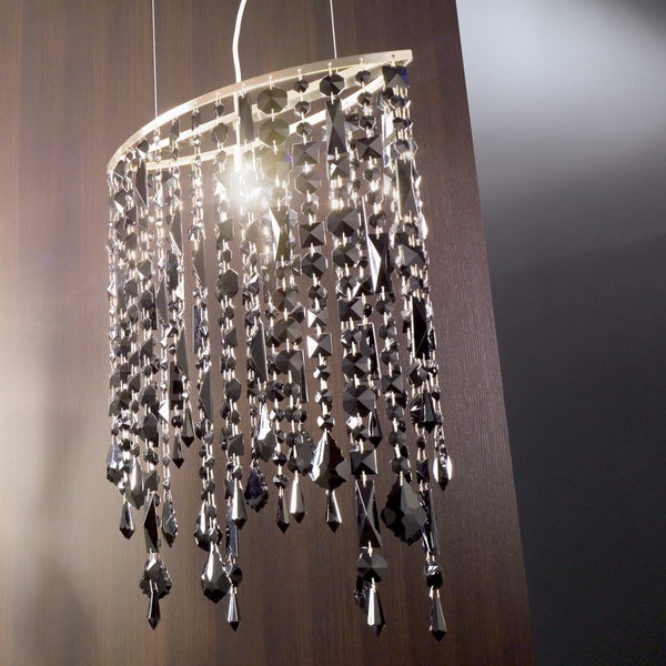 Contemporary Crystal Chandelier in polished chrome finish