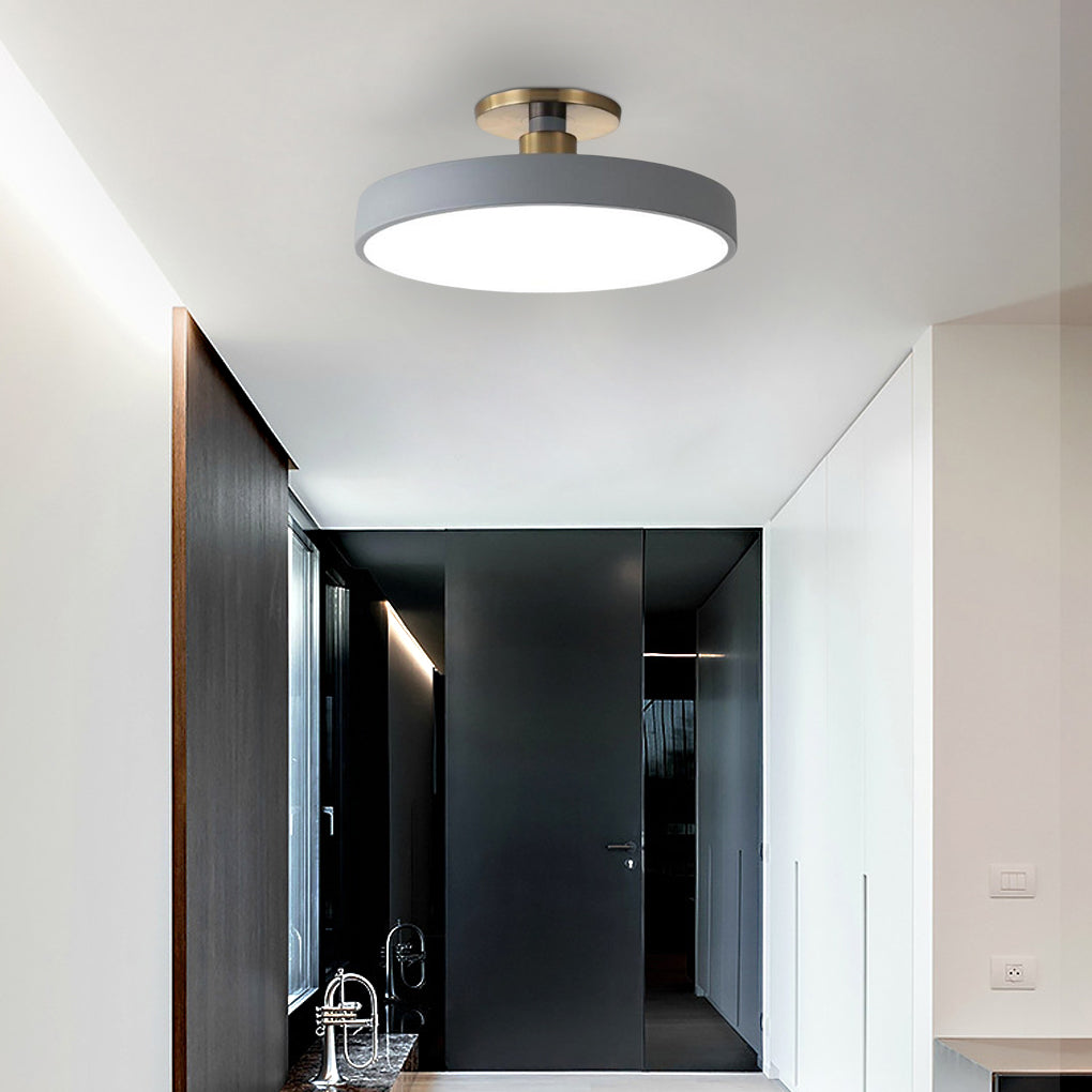 Modern Thick Circular LED Nordic Semi-Flush Mount Ceiling Light