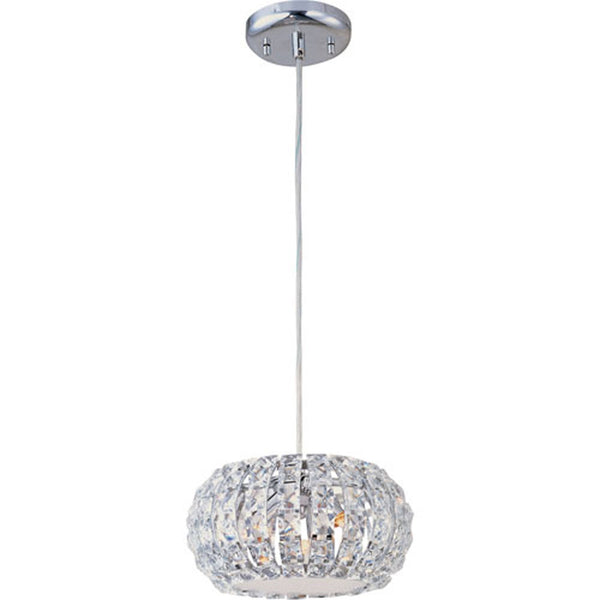 Polished Chrome Three-Light Pendant with Crystal Glass