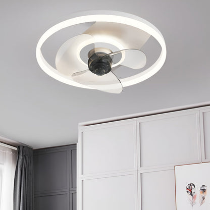 Circular Stepless Dimming Modern Inverter Ceiling Fan Light with Remote Control