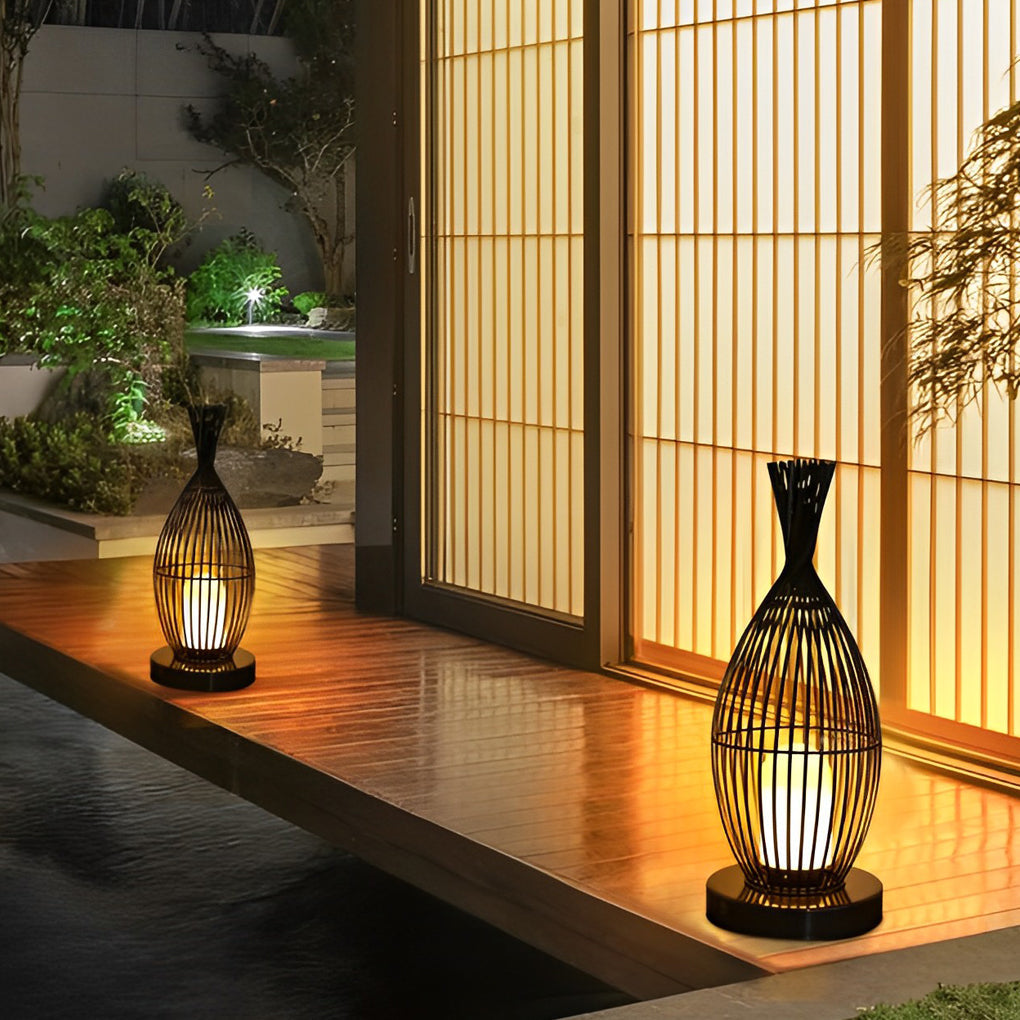 Industrial Courtyard Waterproof Caged LED Floor Lamp