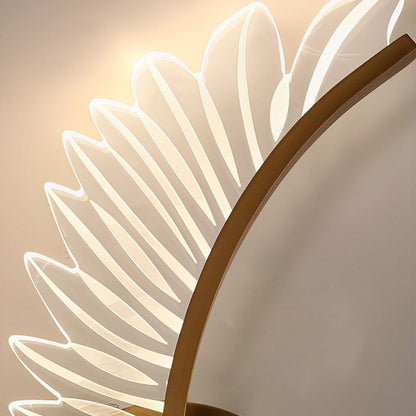 Acrylic Leaves Feathers LED Three Step Dimming Postmodern Wall Lamp