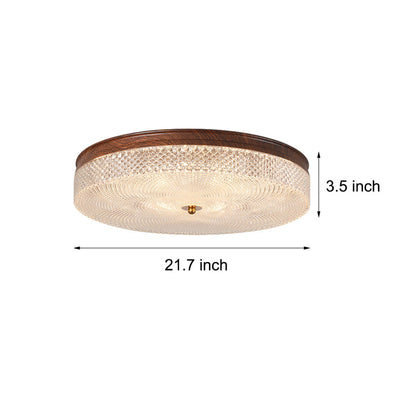 Round Acrylic LED Dimmable with Remote Control Retro Ceiling Lights Fixture