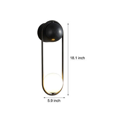 Mila Wall Sconce 1-light Glass Globe Wall Light - Gold/Black