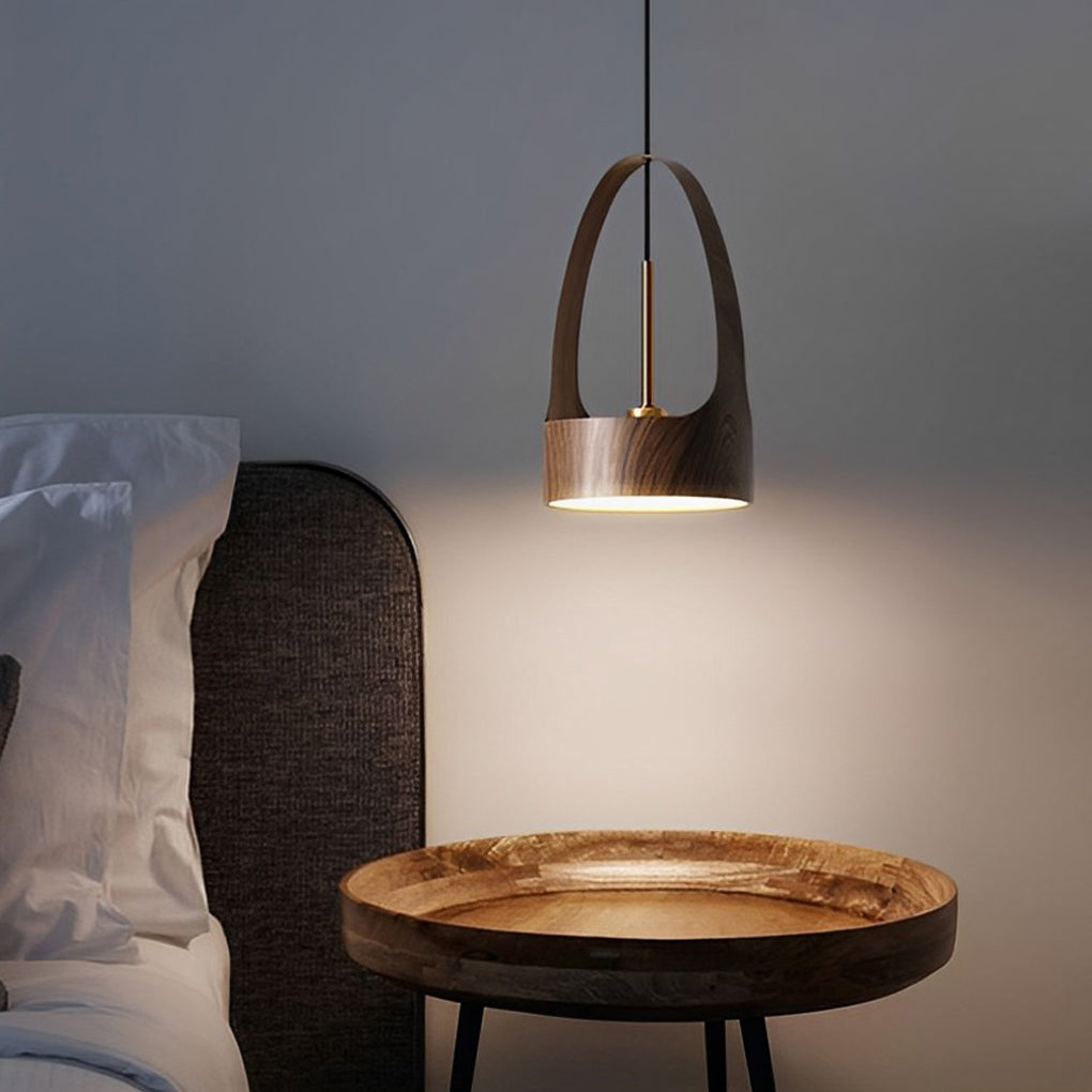 Wood Texture Acrylic LED Creative Nordic Small Chandelier Pendant Lamp