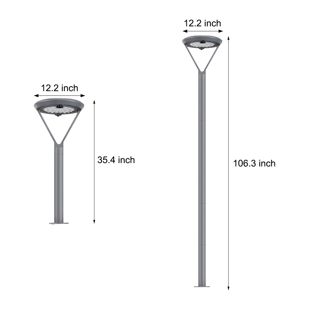 Solar Outdoor Post Garden Pole Light with Dual Motion Sensor