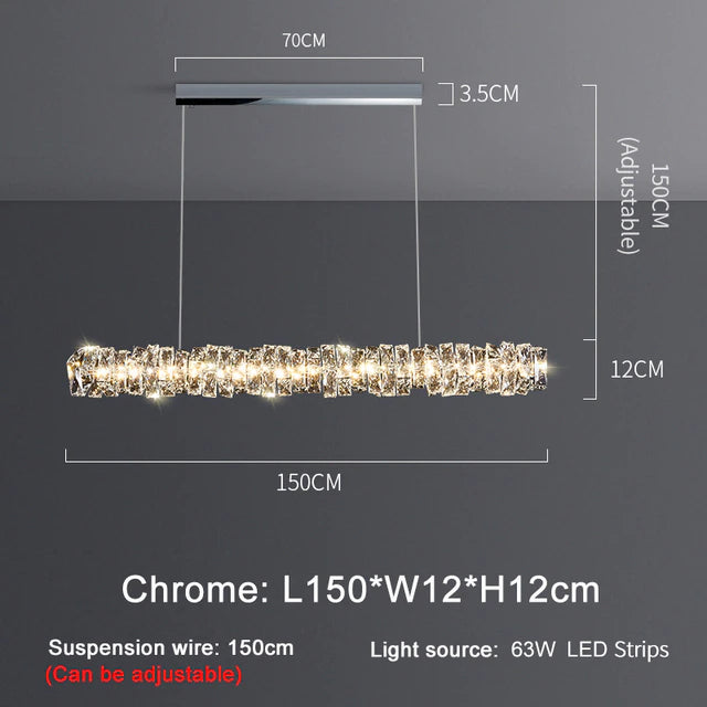 Bacci Modern Crystal Dining Room Light Fixture