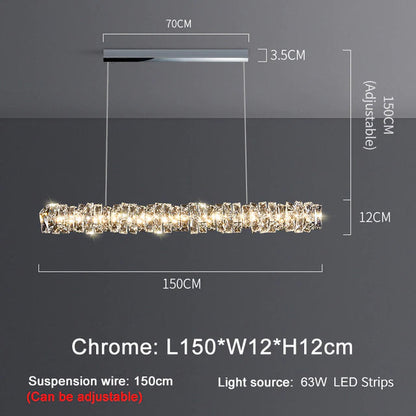 Bacci Modern Crystal Dining Room Light Fixture