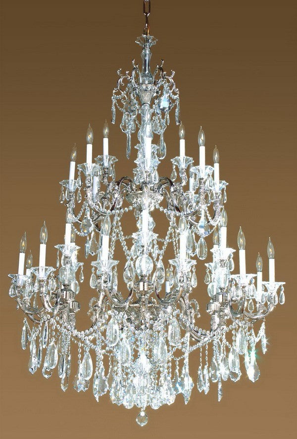 Wrought Iron crystal chandelier in polished chrome finish