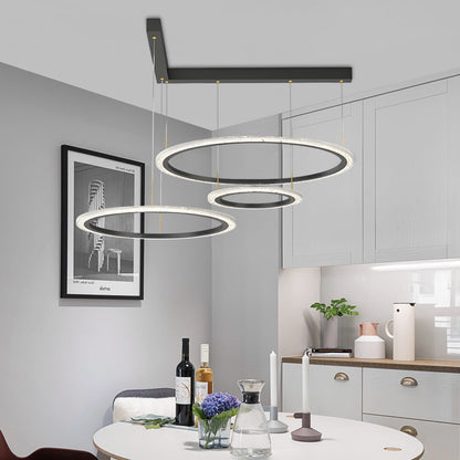 2/3 Circles Rings Three Step Dimming Minimalist Modern Ceiling Light Fixture