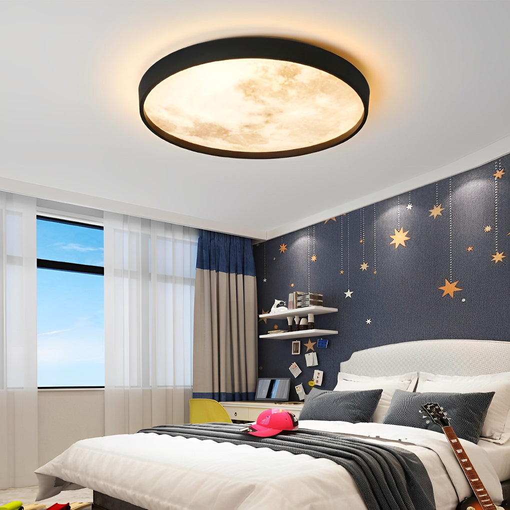 Creative Moon 3 Step Dimming LED Modern Ceiling Light Flush Mount Lighting