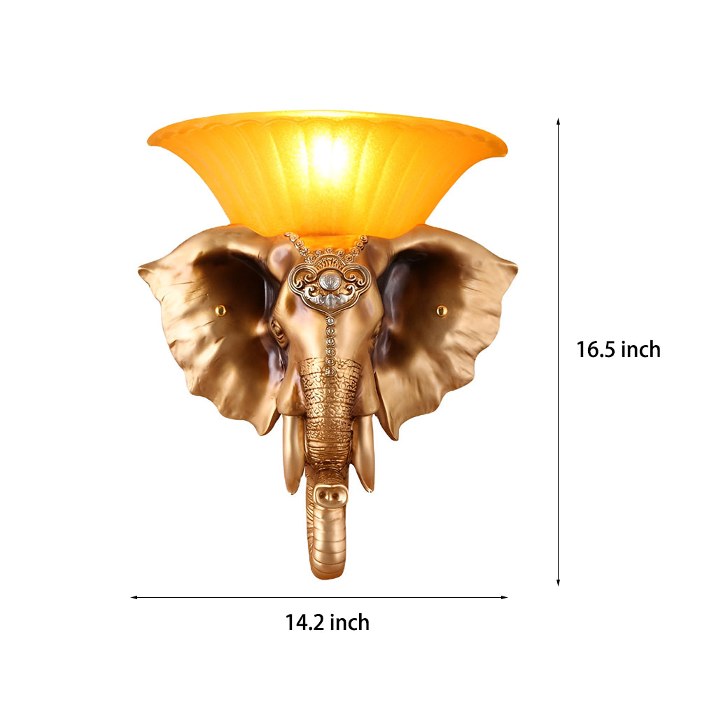 Cartoon Resin Elephant Shape Luxury European Style Wall Sconces Lighting