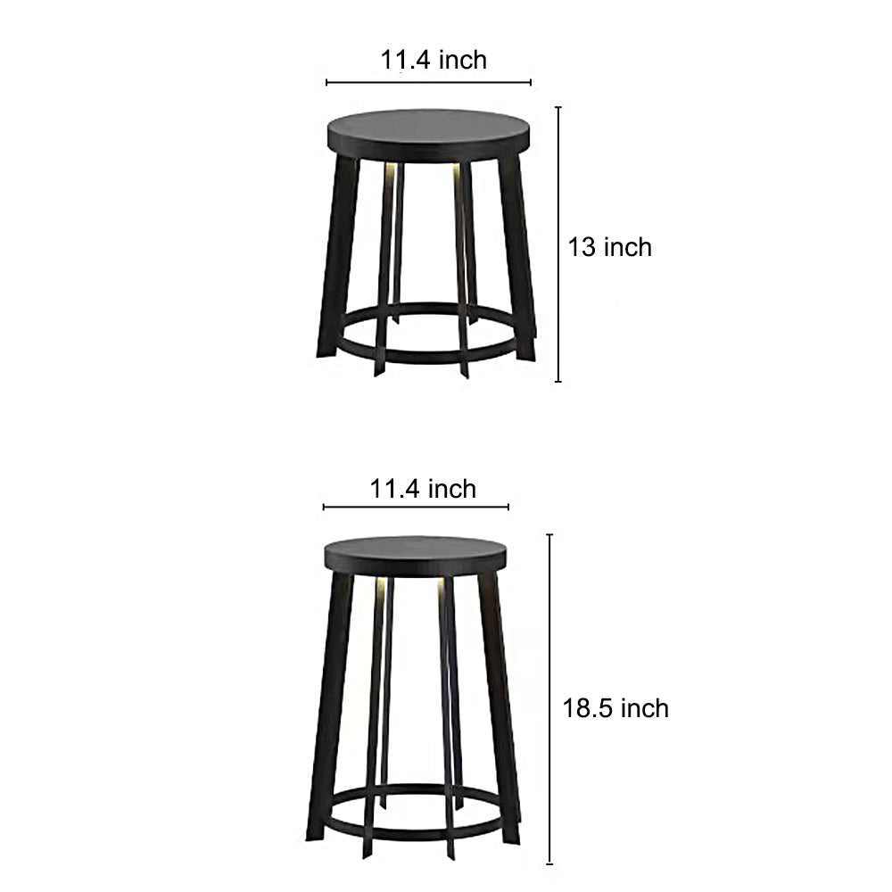 Round Stool Multifunctional Waterproof LED Black Modern Solar Lights