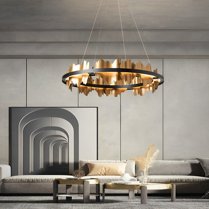 Creative Metal Circular Stepless Dimming LED Post-Modern Chandelier