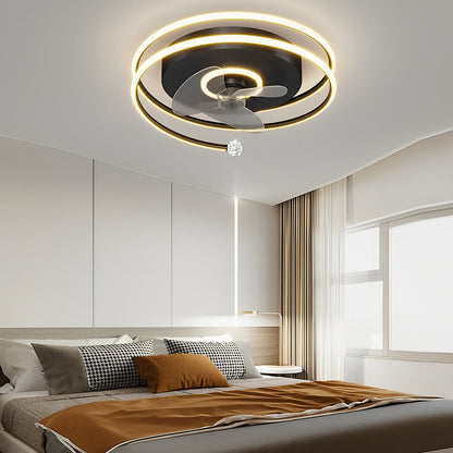 Minimalist Circular Mute LED Nordic Bladeless Ceiling Fans Lights