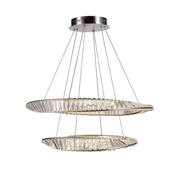 Chandelier, LED, Satin Nickel, Clear Shade, 31.5"W (AC6723SN 340431ML)